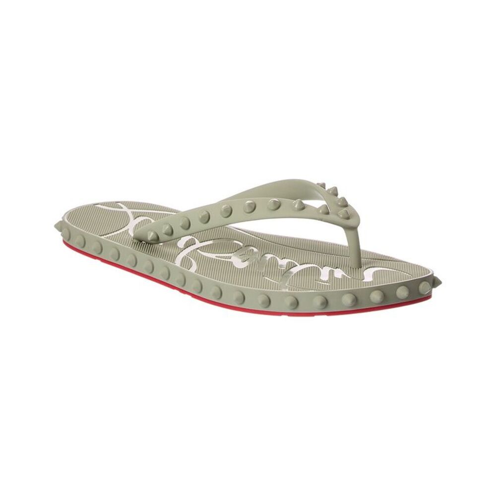 Christian Louboutin Super Loubi Rubber Flip Flop, Green